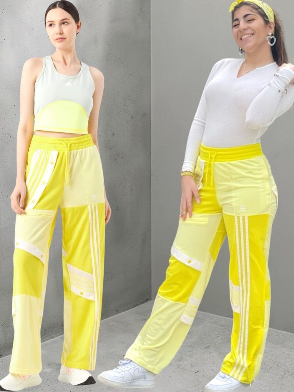 Adidas x Daniëlle Cathari Wide Leg Deconstructed Patchwork Track Pants Yellow 3X - Picture 5 of 16